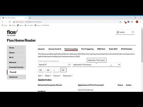How to setup the port forwarding on Verizon FIOS Router G3100