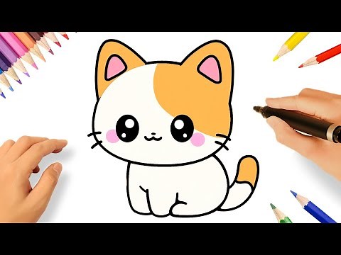 HOW TO DRAW A CUTE KAWAII CAT EASY STEP BY STEP 😻🐈