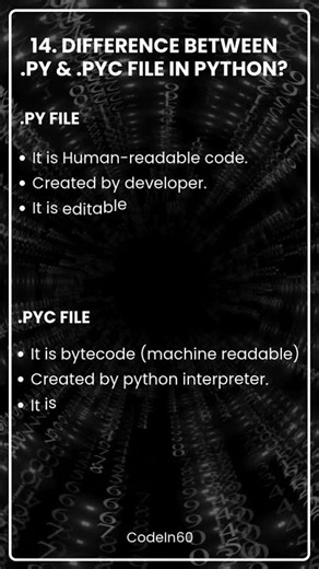 14. Difference between .py & .pyc file in python?