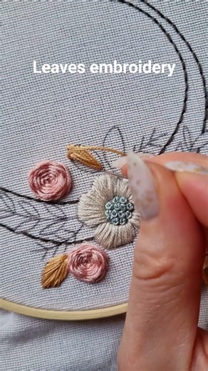 Basic Leaf Stitch 🌿 | Alphabet Embroidery Pattern #embroidery #tutorial #diy #alphabet #craft #art