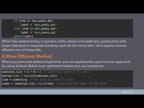 How to Efficiently Identify Items in a Combined List in Python