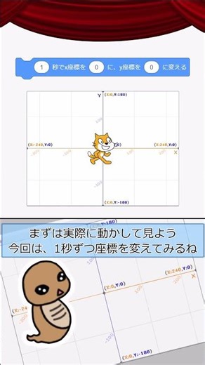 【Scratch】1秒でX座標、Y座標を移動する【ゆっくり解説】