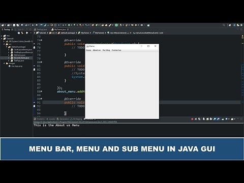 Java GUI Tutorial #25 - Create A MenuBar, Menu, Sub Menu With Java GUI ActionListener, MenuListener