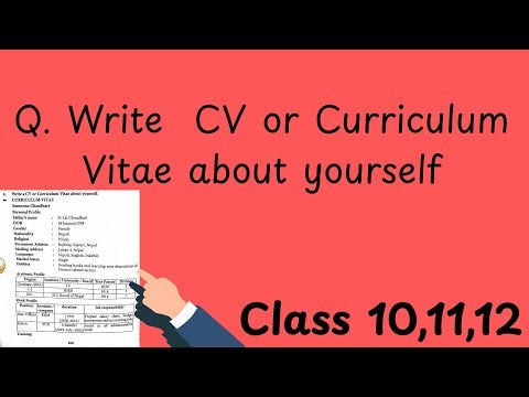 CV in english || Curriculum Vitae || How to write Curriculum Vitae || English