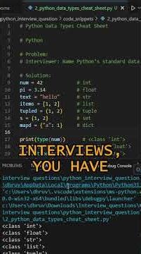Python Interview Q1: 📊 Standard Data Types Explained in 30s (Quick Guide!)