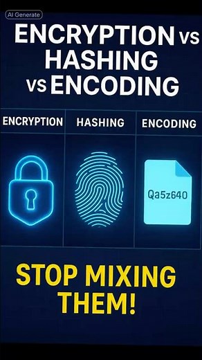 EnCryption , Hashing, Encoding Explained in 60 Secs⚡️