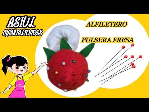 EN SOLO 15 MINUTOS HICE ESTE ALFILETERO PULSERA FRESA | Asiul Manualidades