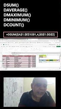Mastering Excel's Database Functions: DSUM, DAVERAGE, DMAX, DMIN, DCOUNT Explained