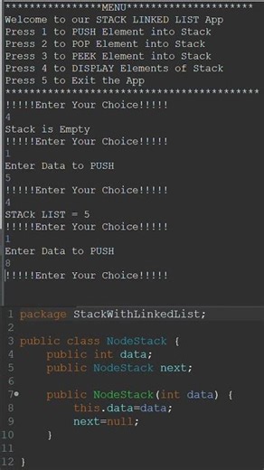 Node.java || Node Class in Stack Using LinkedList | Output Explained