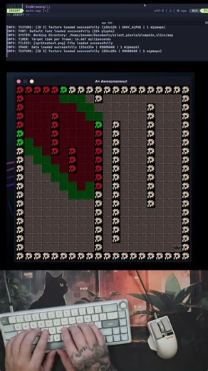 🌀 A* Star Pathfinding: The Birth of a Path | C++ • raylib • ASMR Keyboard Soundscape 🎧 clacks