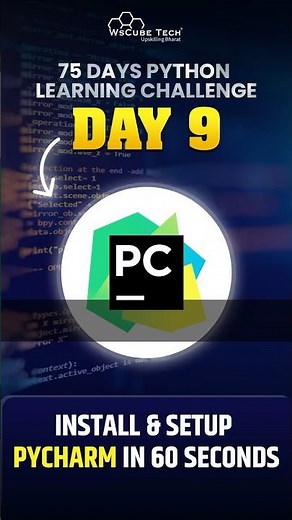 Install PYCHARM in 60 Seconds on Windows (Latest Version) 🔥⏱ | Day 9/75 Python Learning #shorts