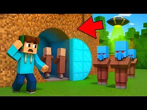 I Made a Secret Hidden Base for Villagers to Save from Aliens...🛸🛸
