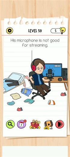 55 level of brain test solved. #games