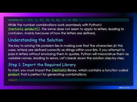 Finding Combinations of Letters Using Python's itertools