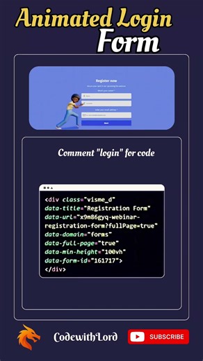 Animated Login Form Using HTML CSS & JavaScript | Modern UI Design 🔥 | CodewithLord