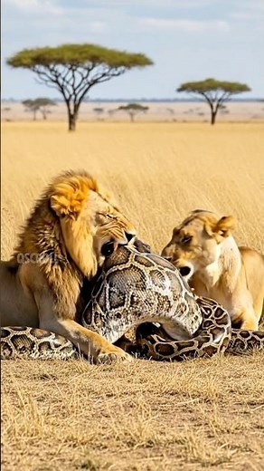 MASSIVE Python Swallowed a Lion Cub Lions Confront Giant Snake!