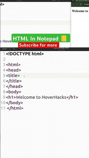 How to write HTML in Notepad #coding #html #css #htmlcss #basics #notepad #frontenddevelopment
