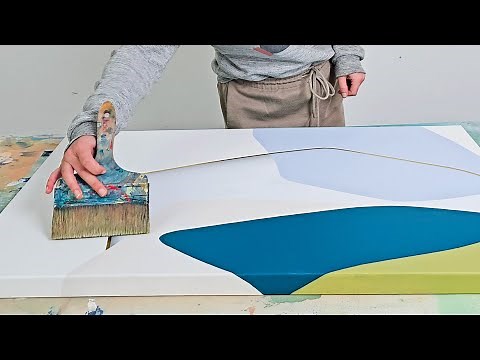 How to Paint Minimalist Abstract Art with Gold Leaf | Modern Art Tutorial