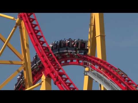Intimidator 305 Roller Coaster Offride Shots HD First Drop Kings Dominion Aerial View