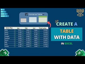 How to Create a Table in Excel with Data