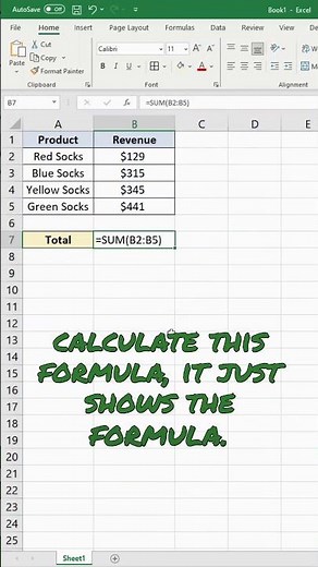 How to Fix Formulas Not Calculating in Excel