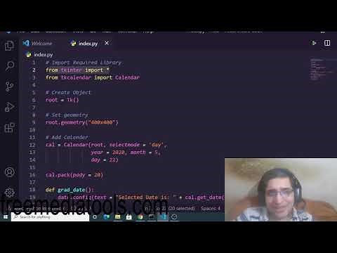 Python 3 Tkinter DatePicker Calendar Using tkcalendar Module GUI Script Desktop App Full Project