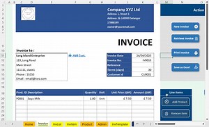 Invoice Template | Editable Excel for Freelances | Small Business Billing | Basic Minimalist Invoice | Printable | Customizable | Reports - Etsy