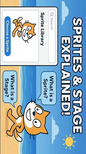 #highlights Understanding Sprites & Stage in Scratch | Beginner Tutorial #scratch #scratch3