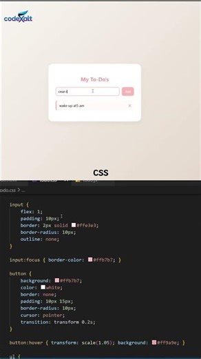 To Do list using HTML,CSS and JavaScript #shorts #viral #programming #coding #html #css