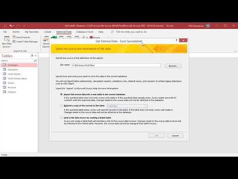 How to Import Excel Data into an Existing Table in MS Access - Office 365