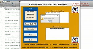Audio Watermarking Using Matlab Project With Source Code Final Year Project
