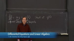 Learn how to solve a linear first order equation with Professor Strang | MATLAB
