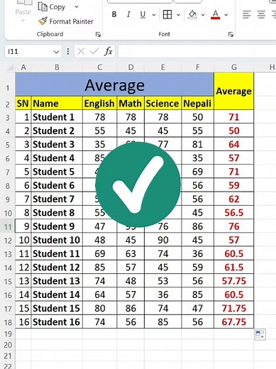 Understanding Average Calculation in Microsoft Excel