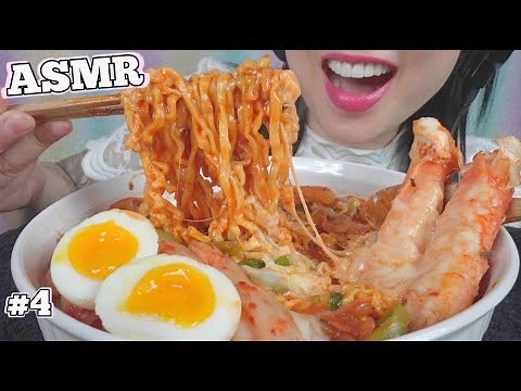 ASMR *COOKING KING CRAB + SOFT BOIL EGG + CHEESY NOODLES #4 (EATING SOUNDS) NO TALKING | SAS-ASMR