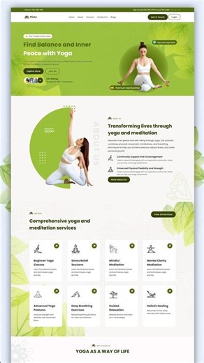 How To Make Yoga Classes Landing Page Responsive HTML Template [ HTML / CSS / SASS / JavaScript ]