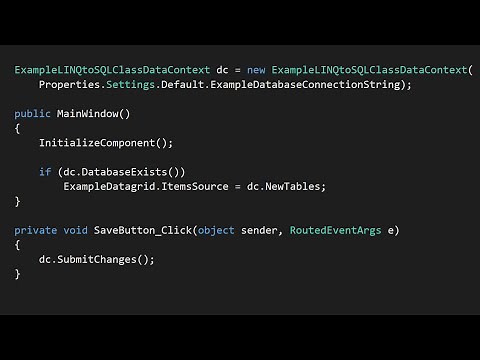 How to Connect to and Modify a SQL Server Database with C# (WPF/LINQ)