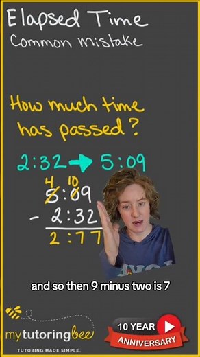 PT 1 How to subtract hours and minutes for elapsed time #mathhelp #mathtutor #time