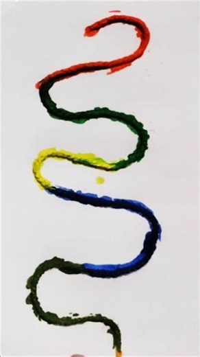 Easy beautiful thread painting design 😍String pull technique || How to paint using thread #shorts