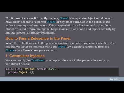 Accessing Variables and Methods from a JPanel in Java