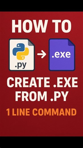 EthidoxTV on Instagram: "Convert your #Python #code into a Windows .exe file in just 1 line! No need to install Python on other systems – just run your .exe anywhere. Instagram -https://www.instagram.com/ethidoxtv Linkedin- https://www.linkedin.com/in/0x00153 facebook- https://www.facebook.com/ethidoxtv Full length coding tutorials coming soon on my youtube- youtube- https://www.youtube.com/@ethidoxtv #DeveloperTips #TechTips #learncoding @ethdoxtv @ethdoxtv"