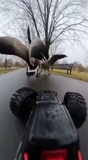 GIANT Geese Attack RC Truck, Collide & Start EPIC Fight!