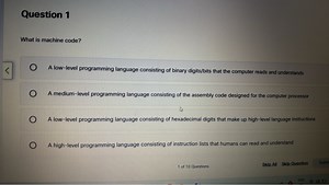 What is machine code?A low-level programming language consist... | Filo