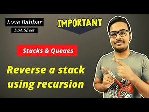 Reverse a stack using recursion | Stacks | Love Babbar DSA Sheet | Amazon🔥