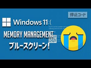 【MEMORY MANAGEMENT】ブルースクリーンが発生する場合の解決方法-Windows11