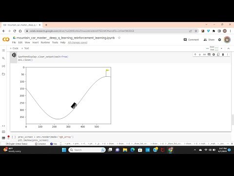 With DeepQ learning and OpenAI gym train a rl agent to drive up a steep mountain and visualize it