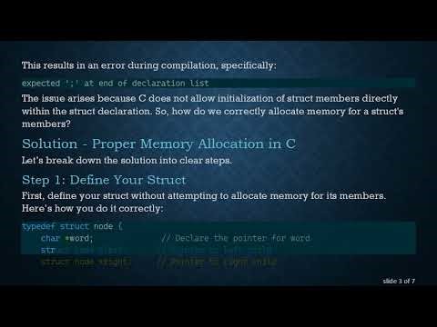 How to Properly Allocate Space in a Struct in C