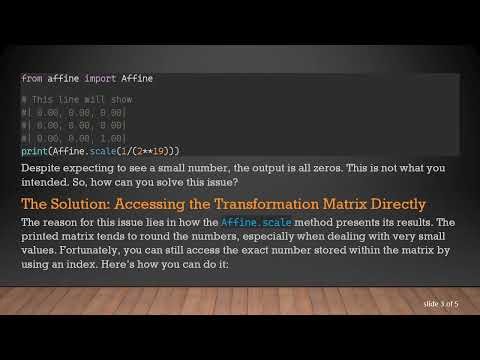 Using Affine.scale in Python: Displaying Extremely Small Numbers Correctly