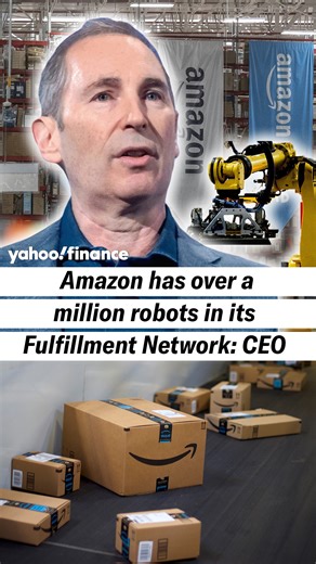 48K views · 345 reactions | Amazon has over a million robots in its Fulfillment Network, according to CEO Andy Jassy. 烙 | Yahoo Finance | Facebook