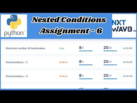 Nested Conditions | Assignment - 6_Answers | Python | NxtWave | CCBP 4.0