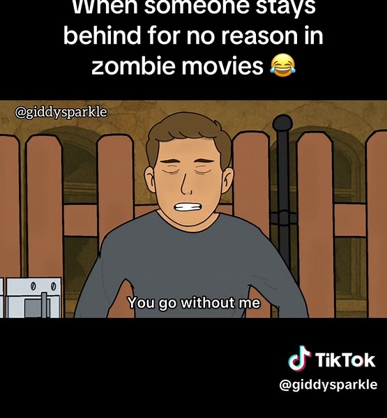 When someone stays behind for no reason in zombie movies 😂 #funnyvideos #funnyanimation #zombie #movies #funnycartoon